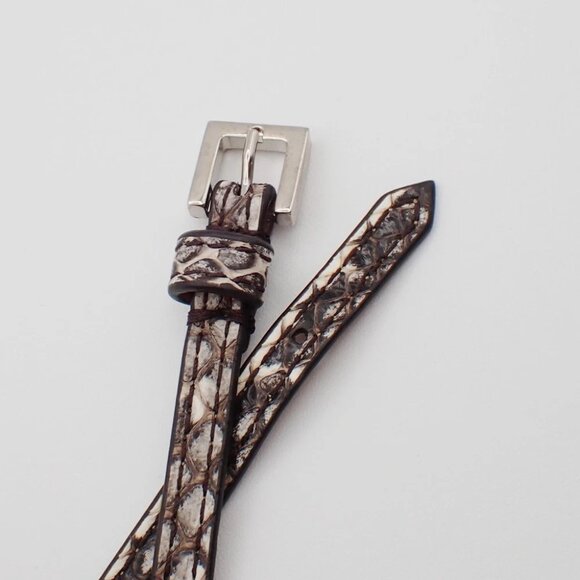 FENDI Logo Bag Bugs Monster Eyes Bracelet Embossing leather Brown Italy - Picture 10 of 10